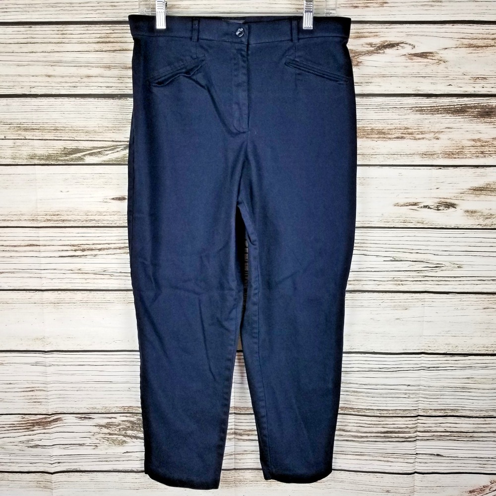 Relativity Women's Pants Size 12 Petite‎ Navy Blue Stretch Career Trousers